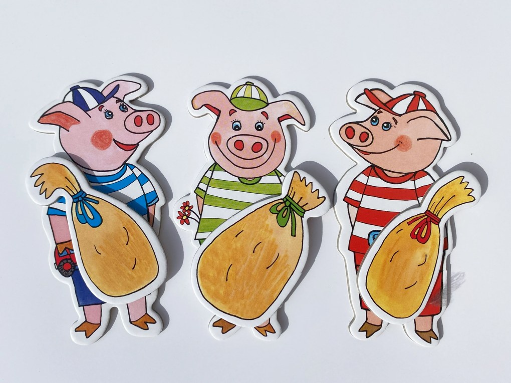 MARIONETINO – Bábkové divadlo: O troch prasiatkach a o kozliatkach (15 bábok, 2 rozprávky)