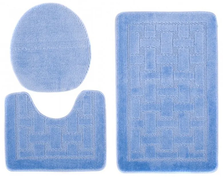 Kúpeľňové predložky 1039 modré 3Ks, Velikosti 50x80cm