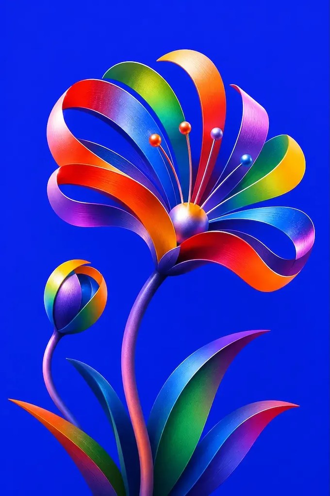 Kvet - Metalický obraz 70x50cm