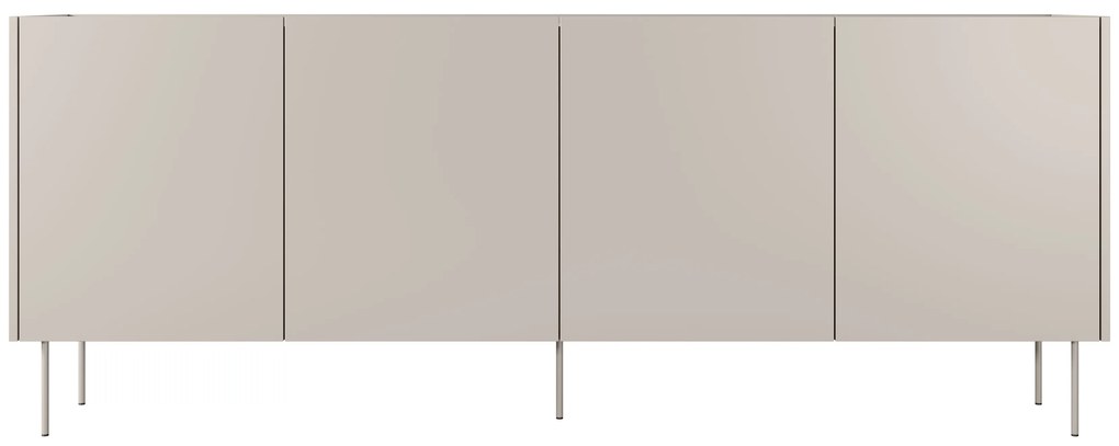 Komoda Desin 220 cm s kovovými nohami - kašmír / dub nagano