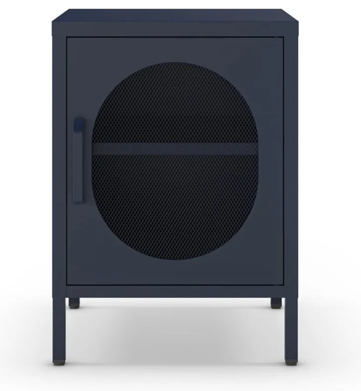 Tmavomodrý kovový nočný stolík Diora – Marckeric