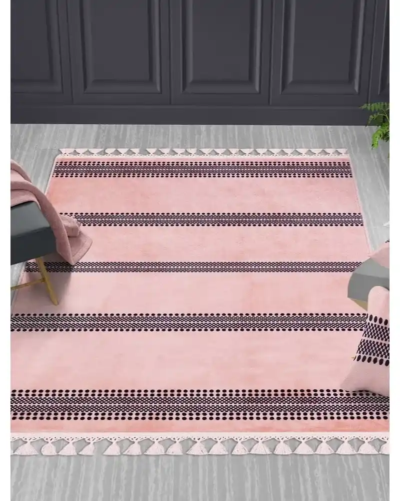 Ružový umývateľný koberec 200x100 cm - Vitaus | BIANO