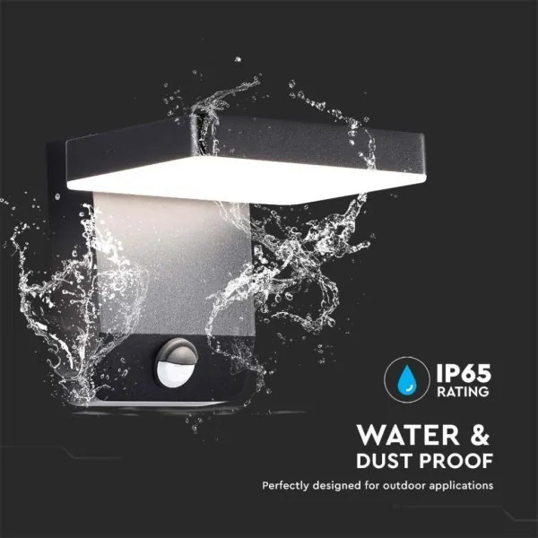 LED Vonkajšie nástenné svietidlo so senzorom LED/17W/230V 4000K čierna