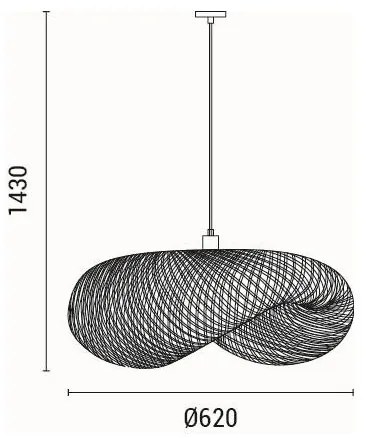 Luster na lanku CALYPSO 1xE27/15W/230V bambus