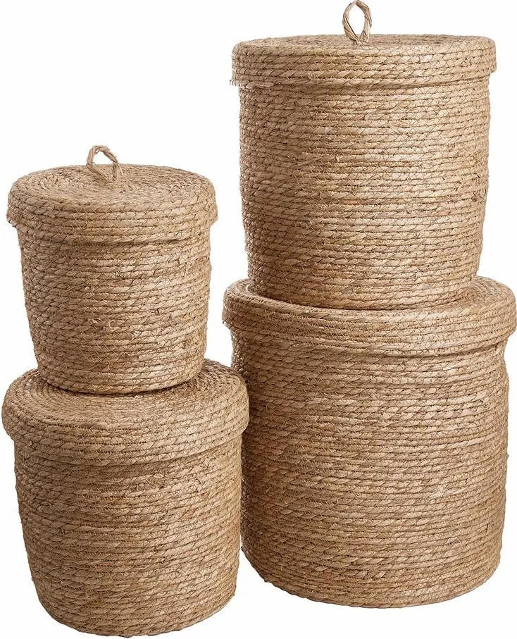 RUSH ROPE Kôš guľatý s viečkom 30 cm