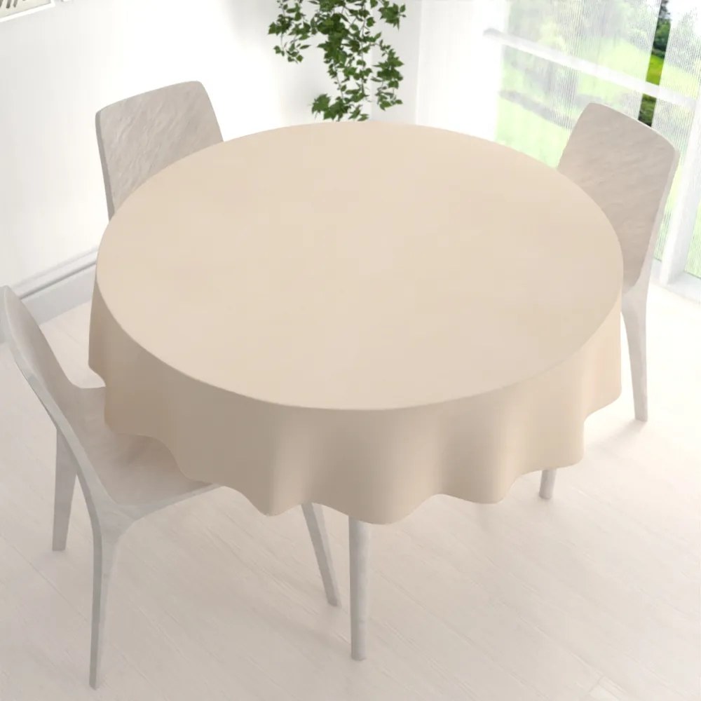 Biante Teflónový okrúhly obrus TF-002 Svetlo béžový Ø 40 cm