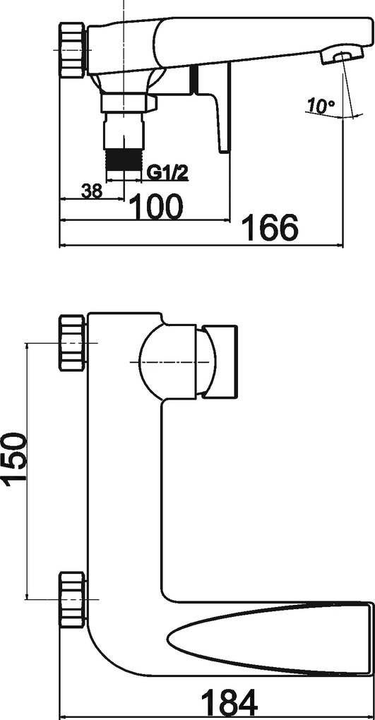 Novaservis Nobless Vision X Vaňová nástenná batéria 150 mm, chróm, 42020/1,0