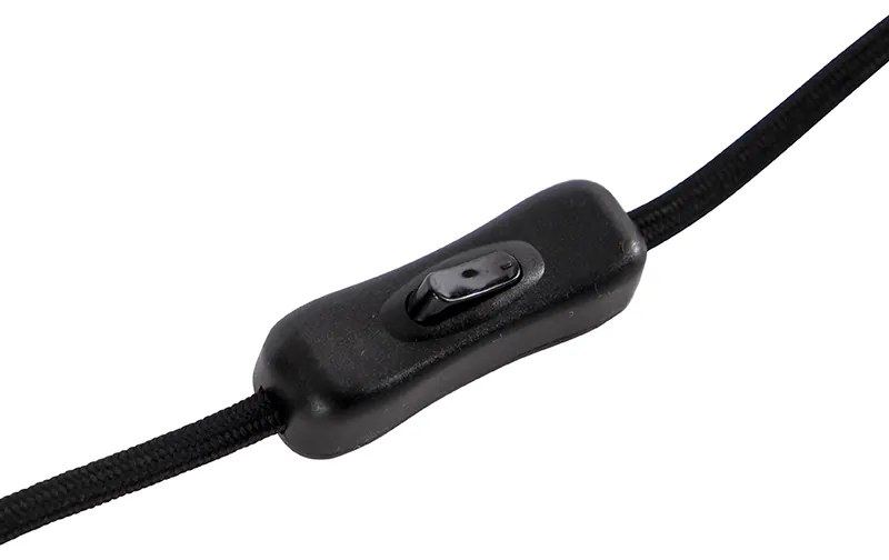 Dizajnová stolná lampa čierna s dymovým sklom na stojane - Dome