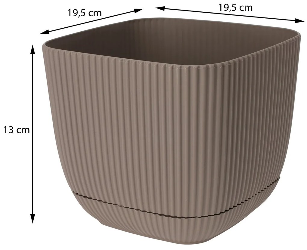 Kvetináč s miskou KEMI 17 cm hnedý