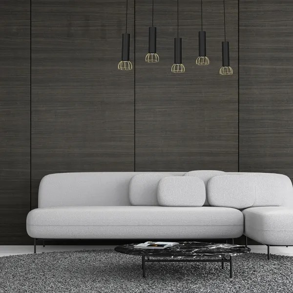 Luster na lanku DANTE 5xGU10/25W/230V čierna/zlatá