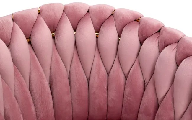 Jedálenská stolička COFTON zamatová, zlatá / ružová