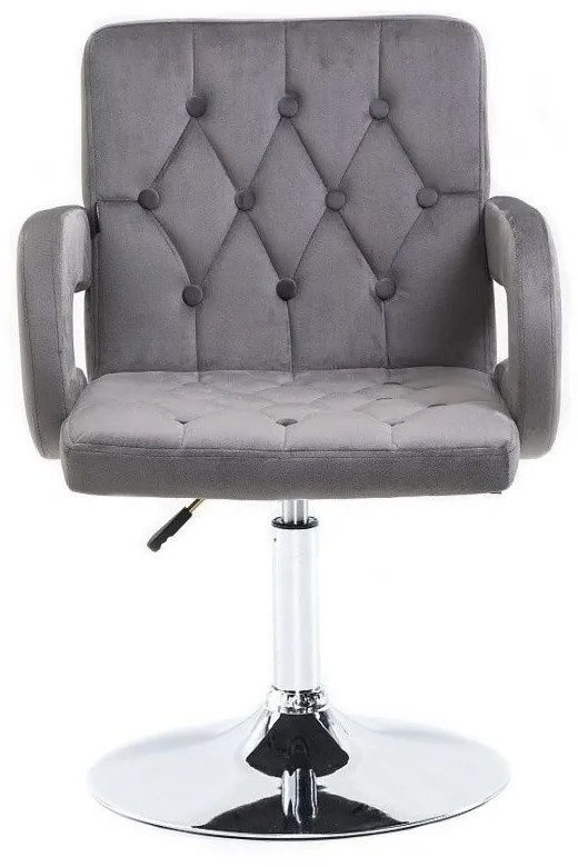 LuxuryForm DESIGN Stolička BOSTON VELUR na striebornom tanieri - šedá