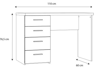 Písací stôl GINO biely