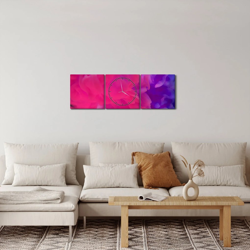 Obraz abstrakcie (s hodinami) (90x30 cm)