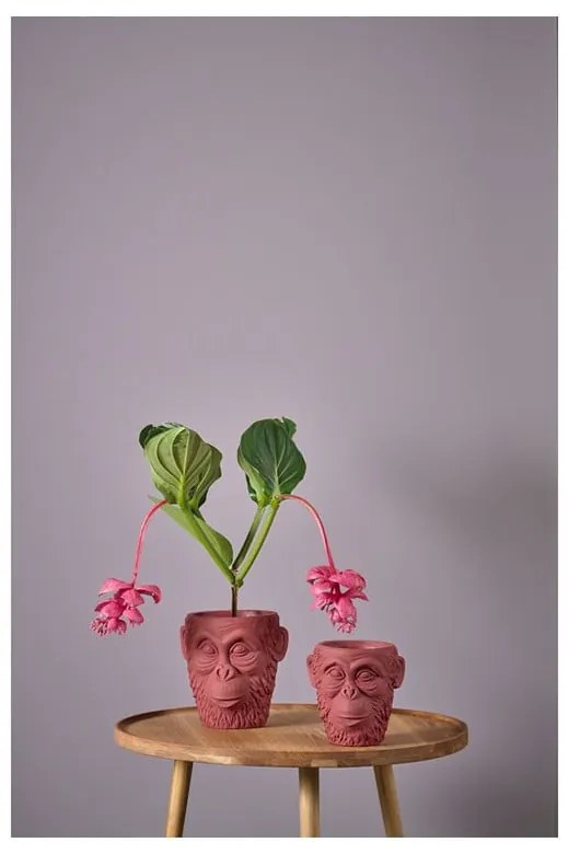 Červený kvetináč Villa Collection Calbe, výška 19 cm