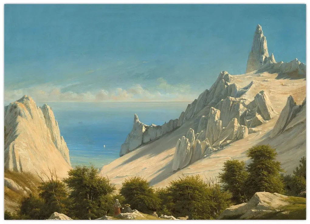 Obraz - Georg Emil Libert, View of Sommerspiret, the Cliffs of Møn, reprodukcia (70x50 cm)