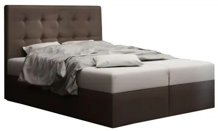 Manželská posteľ Boxspring 140 cm Duel 1 (tmavohnedá) (s matracom a úložným priestorom). Akcia -20%. Vlastná spoľahlivá doprava až k Vám domov. 1046427