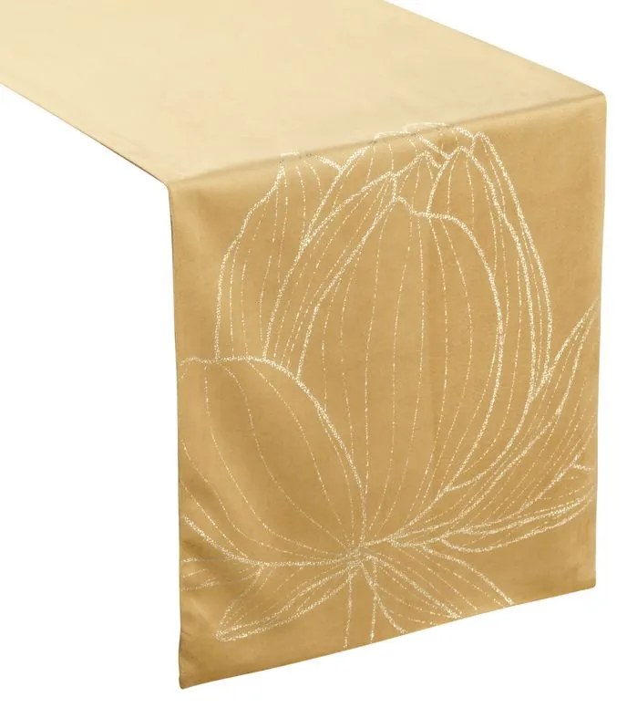 Dekorstudio Elegantný zamatový behúň na stôl BLINK 12 zlatý Rozmer behúňa (šírka x dĺžka): 35x220cm