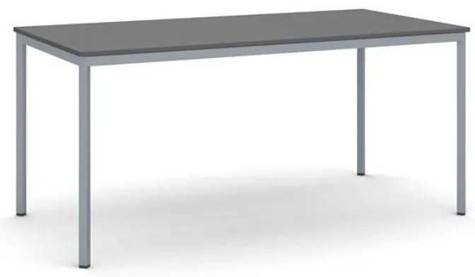 Jedálenský stôl, 160x80 cm, tmavo sivá podnož, grafit