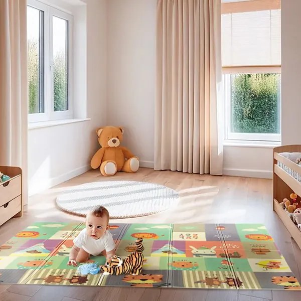 Detská skladacia penová podložka NILS Fun MD04 ZOO