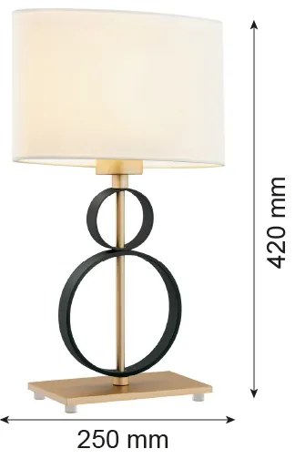 Argon 8373 - Stolná lampa PERSEO 1xE27/15W/230V 42 cm krémová/čierna