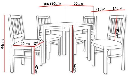 Jedálenský set (pre 4 osoby) Asume AL9 (orech + svetlobéžová). Vlastná spoľahlivá doprava až k Vám domov. 1121733
