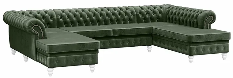 PROXIMA.store - Luxusná sedačka CHESTERFIELD LONG U FARBA NÔH: čierna, DRUH LÁTKY: TORRE - 17, FARBA OZDOBNÝCH ŠPENDLÍKOV: barok