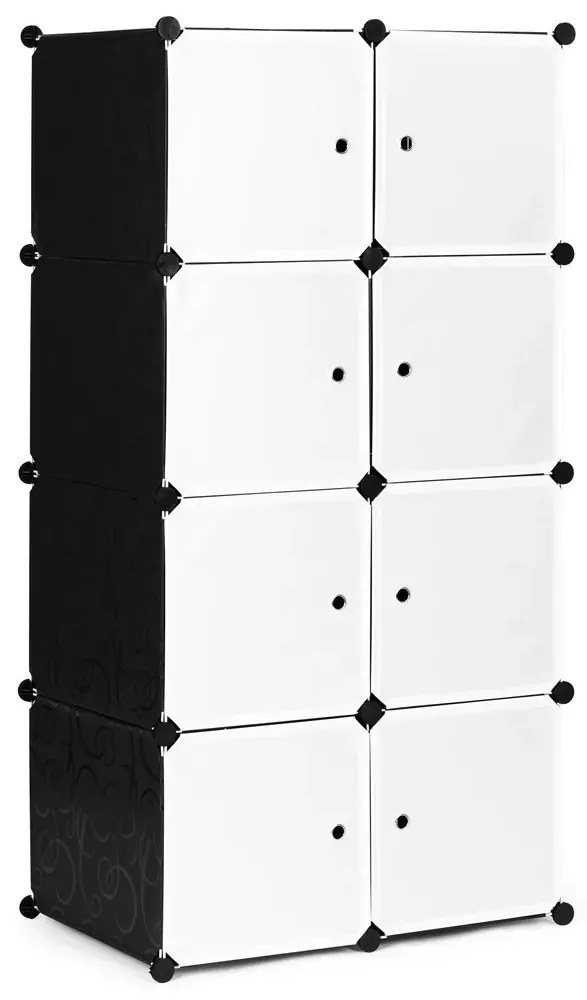 Hogler 3415 Variabilný policový systém 8 políc, 140 x 74 x 47 cm, čierna