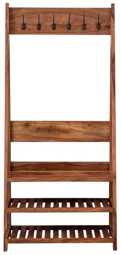 furniture-nabytek.cz - Masívny drevený vešiak s botníkom 80x175x40