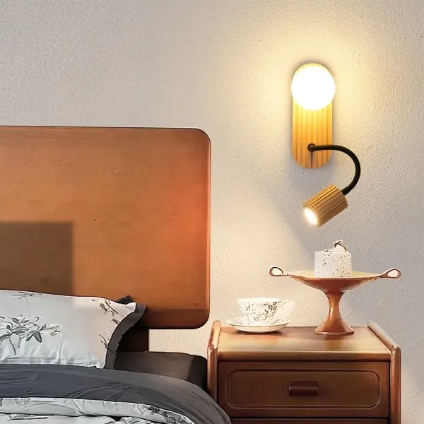 Brilagi - Nástenné svietidlo MODERN WOOD 1xG9/5W/230V + 1xGU10/8W kaučukovník