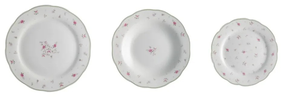 18-dielna súprava porcelánových tanierov Brandani Nonna Rosa