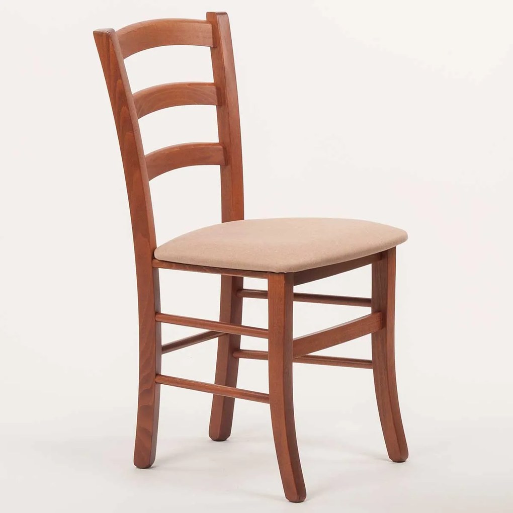 Stima stolička PAYSANE s čalúneným sedákom Vyberte odtieň ->: Orech, Vyberte látku ->: LUX Cappuccino 24