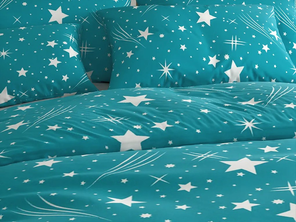 Obliečky z mikrovlákna NIGHT SKY tyrkysové Rozmer obliečky: 70 x 90 cm | 140 x 220 cm