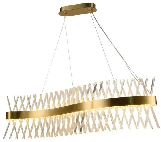 LED Stmievateľný krištáľový luster na lanku LED/95W/230V + diaľkové ovládanie