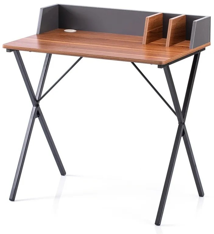 Homede Písací stôl Glam orech, 80 x 50 x 84 cm