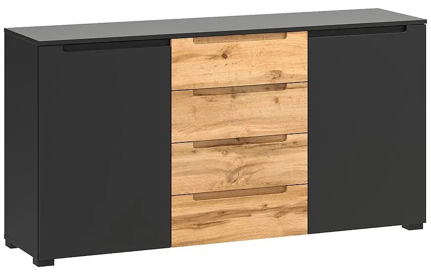 Komoda Hill 01 2D4S čierna/wotan