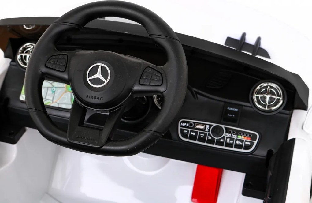Ramiz Elektrické detské auto Mercedes Benz AMG SL65 S biele + diaľkové ovládanie