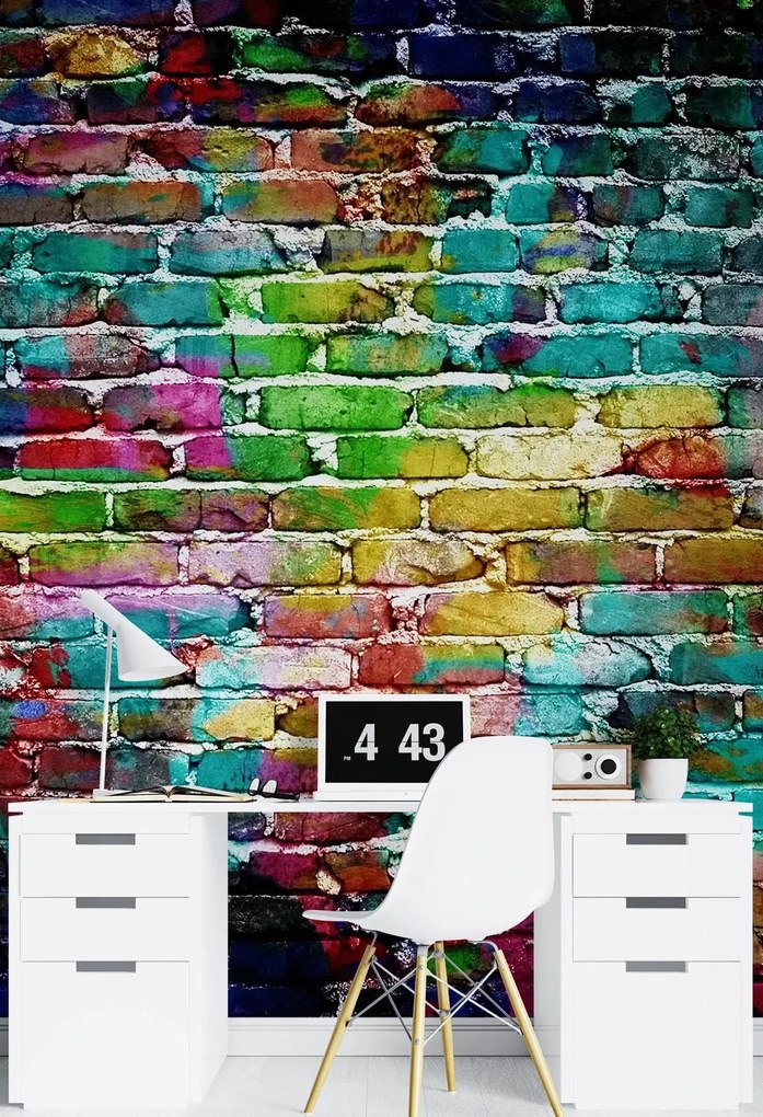 Gario Fototapeta Rainbow brick Materiál: Vliesová, Rozmery: 100 x 140 cm