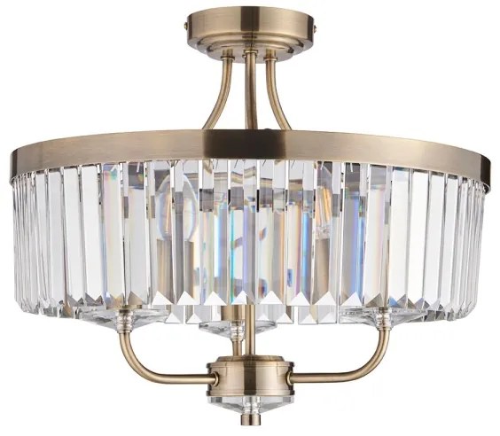 Endon 102506 - Prisadený luster CHESTERFIELD 3xE14/6W/230V pr. 45 cm mosadz