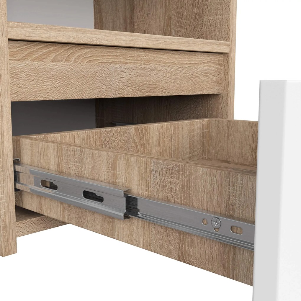 Nočný stolík CL1 40 cm dub sonoma/biely