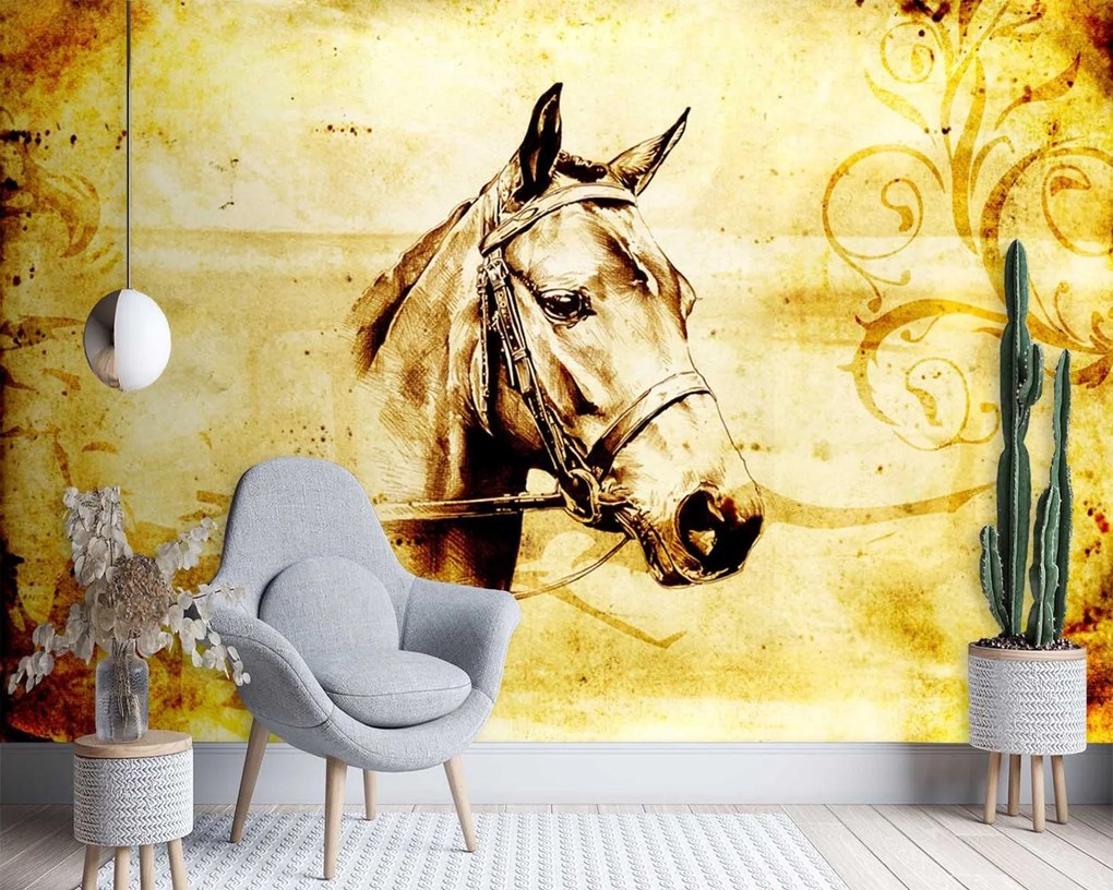 Gario Fototapeta Náčrt koňa Materiál: Vliesová, Rozmery: 400 x 280 cm