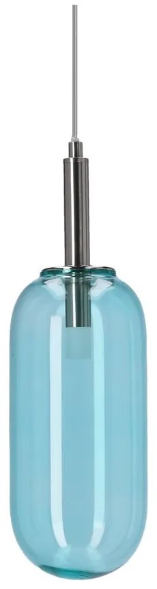 Modré LED závesné svietidlo so skleneným tienidlom ø 13 cm Fiuggi – Candellux Lighting