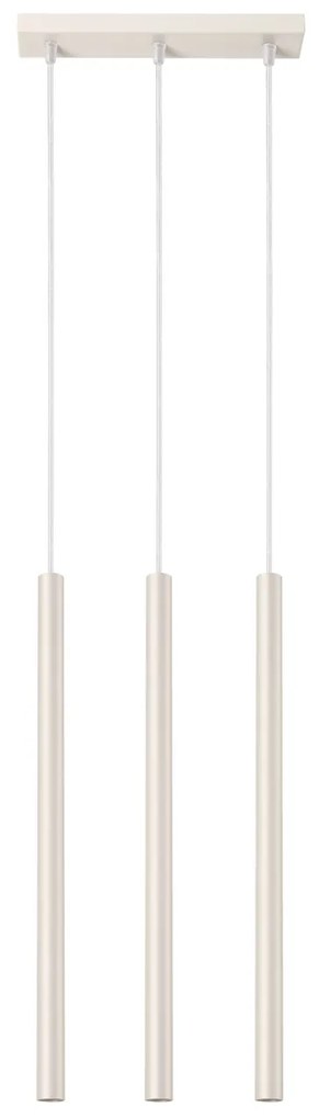 Závesné svietidlo Pastelo, 3x béžové kovové tienidlo