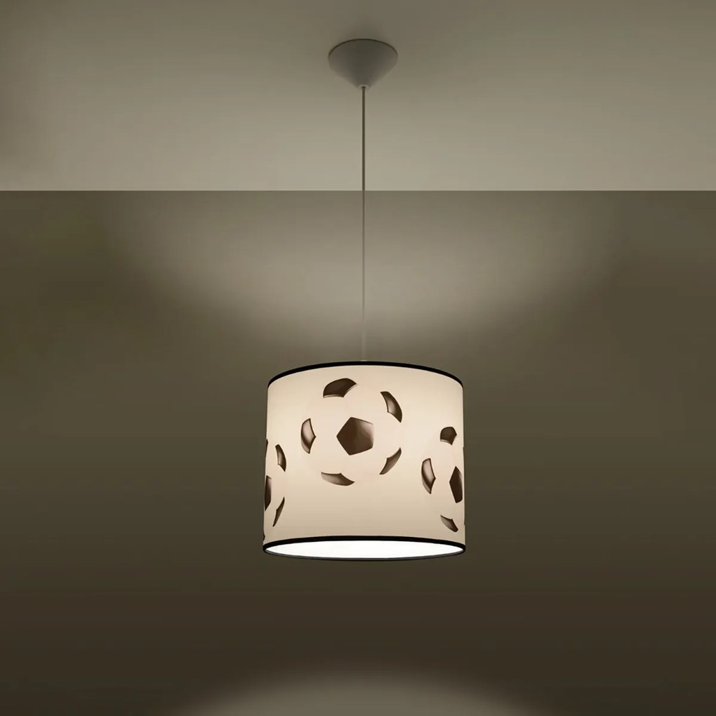 Detské závesné svietidlo Ball A, 1x plastové tienidlo so vzorom, (fi 30cm)
