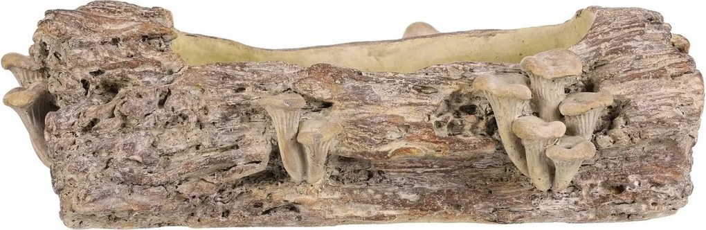 Obal betónový - kvetináč, drevo s hubami, 41 x 19 x 13 cm, hnedá, 41 cm