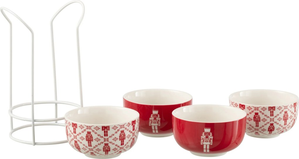 Darčeková sada 4 misiek s kovovým stojanom Nutcrackers – ∅ 11*6 cm / 300 ml
