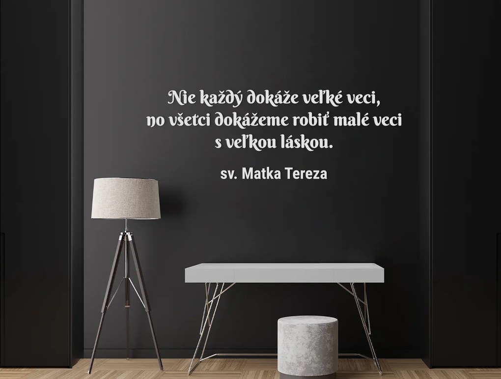 drevko Drevený citát na stenu Matka Tereza Rozmer obrazu: 29,5 x 84,5 cm, Farba dekorácie: Čierna