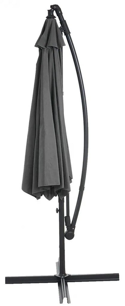 Slnečník Acerra Ø 3m polyester/oceľ - sivá bez stojanu