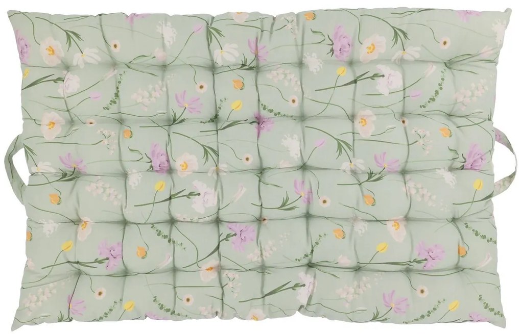 Zelený matrac s kvetmi Aix Quilt Wild Flowers - 60*100 cm