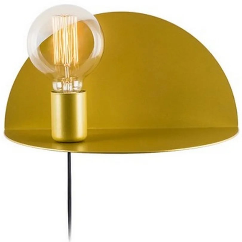 Nástenné svietidlo s poličkou v zlatej farbe Homemania Decor Shelfie, dĺžka 15 cm